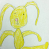 yellow bunny drawn by Lyla in kindergarten
