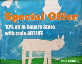 discount offer image with Megan Perry artwork